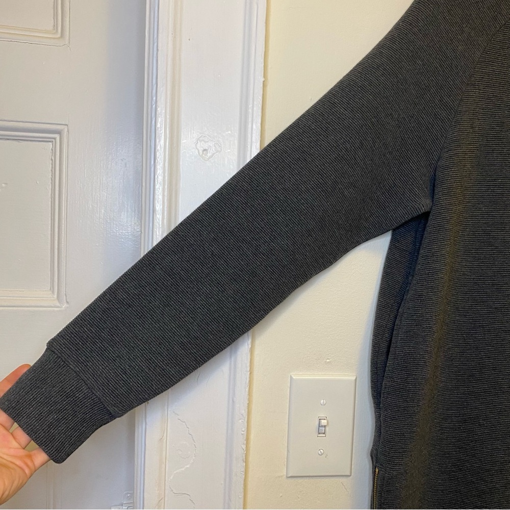 VARLEY Albret Long Sleeve Side Zipper Mini Dress Charcoal Marl Gray Sz Small - Picture 7 of 15